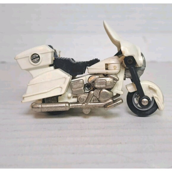 Vtg 1984 GoBots 3" Harley Robo White Bike Figure Tonka Bandai MR-37 Transformer - Picture 2 of 8